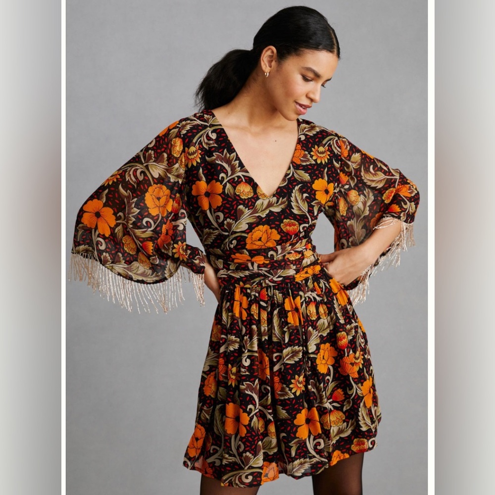 VERB BY PALLAVI SINGHEE FRINGED MINI DRESS Anthropologie